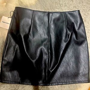 Black faux leather miniskirt